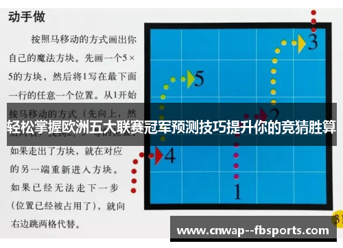 轻松掌握欧洲五大联赛冠军预测技巧提升你的竞猜胜算